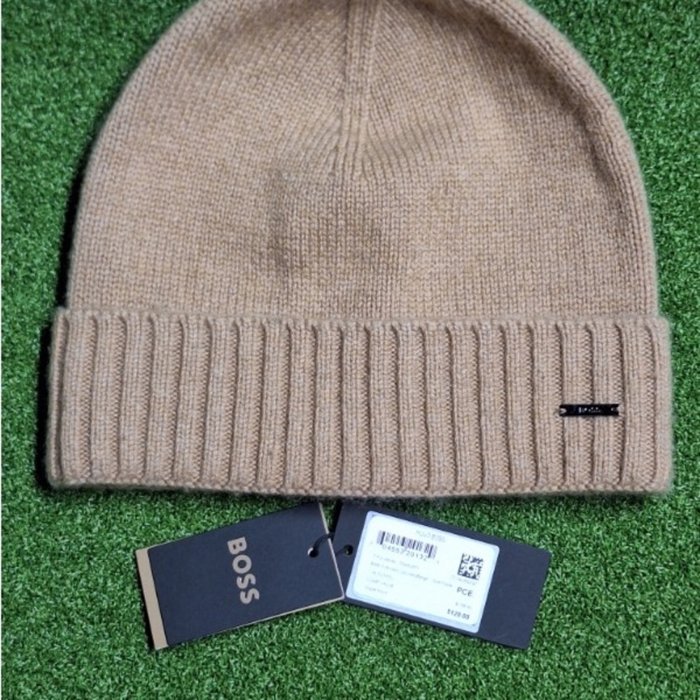 Hugo Boss Beige Knit Beanie